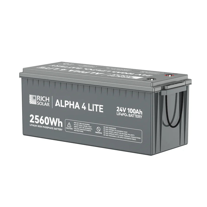 Rich Solar ALPHA 4 LITE 24V 100Ah LiFePO4 Lithium Iron Phosphate Battery - Off Grid Stores