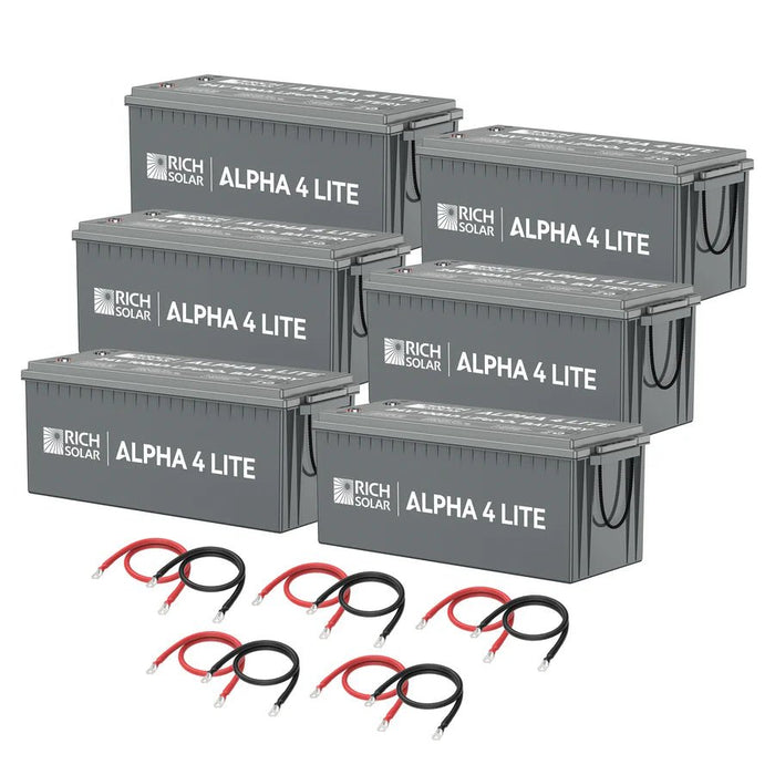 Rich Solar ALPHA 4 LITE 24V 200AH - 800AH LiFePO4 Lithium Battery Bank - Off Grid Stores