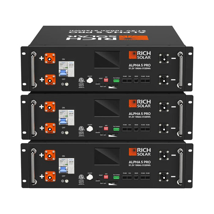 Rich Solar ALPHA 5 PRO Heating 51.2V 100Ah LiFePO4 Battery - Off Grid Stores