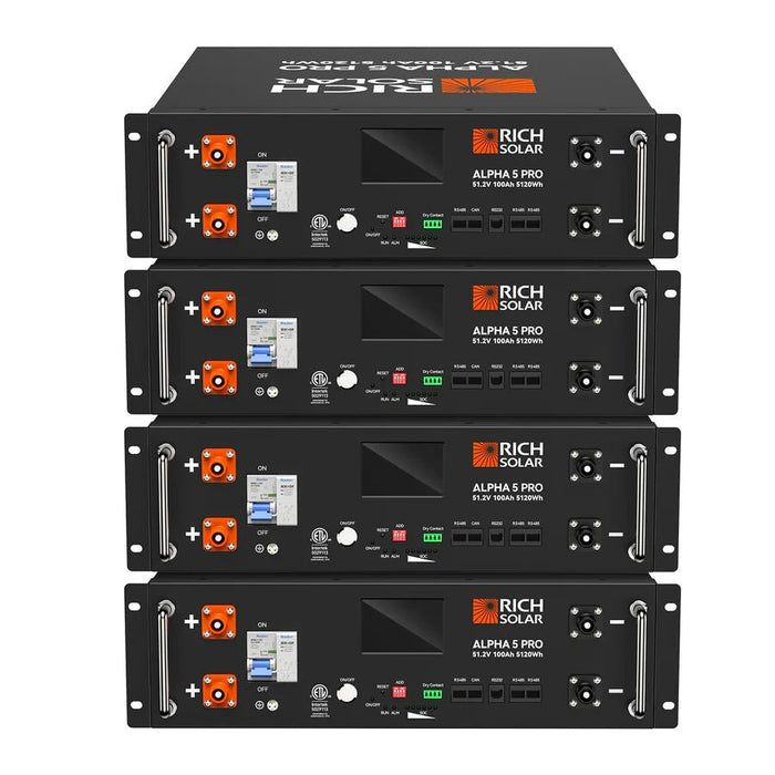 Rich Solar ALPHA 5 PRO Heating 51.2V 100Ah LiFePO4 Battery - Off Grid Stores