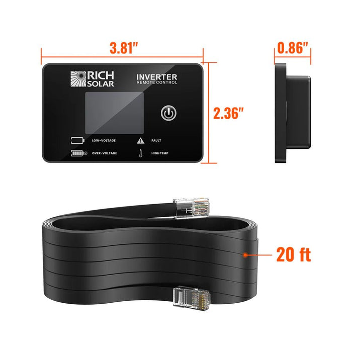 Rich Solar Inverter Remote Control with Smart LCD Display - Exclusive for Nova Pure Series - Off Grid Stores