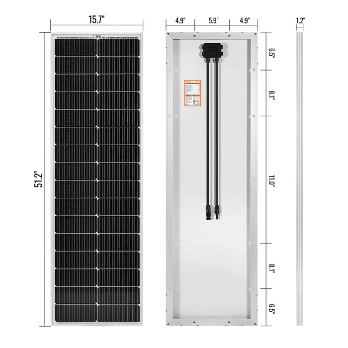 Rich Solar MEGA 100 Watt Slim Monocrystalline Solar Panel - Off Grid Stores