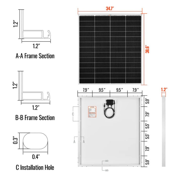 Rich Solar MEGA 175 PRO 175 Watt 24V Solar Panel - Off Grid Stores