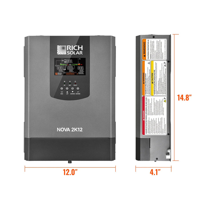 Rich Solar NOVA 2K12 2000W 12V Pure Sine Wave Inverter with Built - in Transfer Switch - Off Grid Stores
