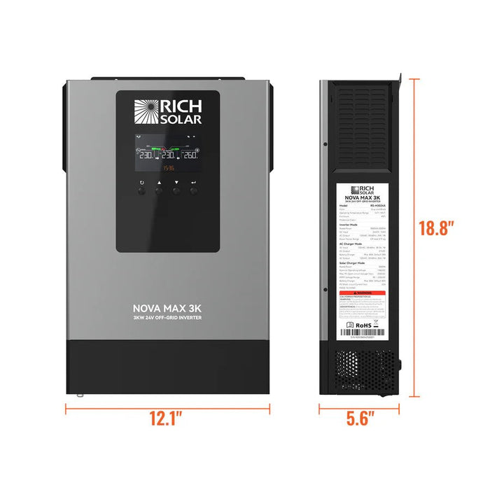 Rich Solar NOVA MAX 3K 2026 24V 3000W Off - Grid Hybrid Inverter - Off Grid Stores
