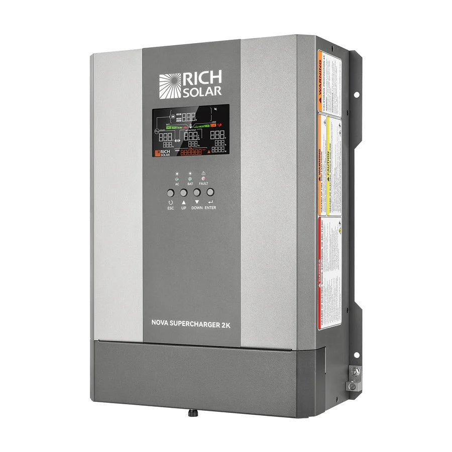 Rich Solar NOVA SUPERCHARGER 2K 2000W 12V Pure Sine Wave Inverter Char ...