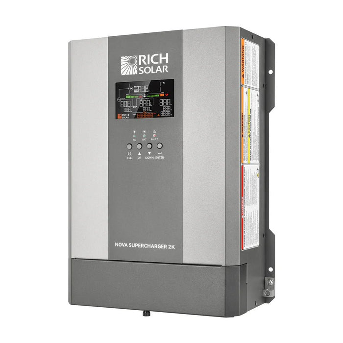 Rich Solar NOVA SUPERCHARGER 2K 2000W 12V Pure Sine Wave Inverter Charger - Off Grid Stores