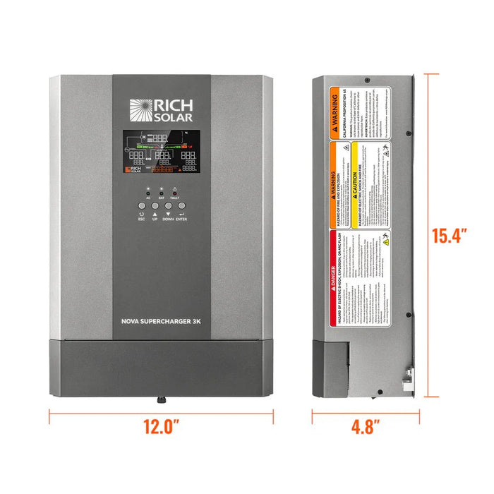 Rich Solar NOVA SUPERCHARGER 3K 3000W 12V Pure Sine Wave Inverter Charger - Off Grid Stores