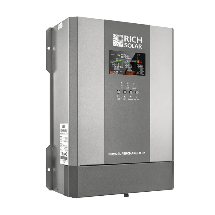 Rich Solar NOVA SUPERCHARGER 3K 3000W 12V Pure Sine Wave Inverter Charger - Off Grid Stores