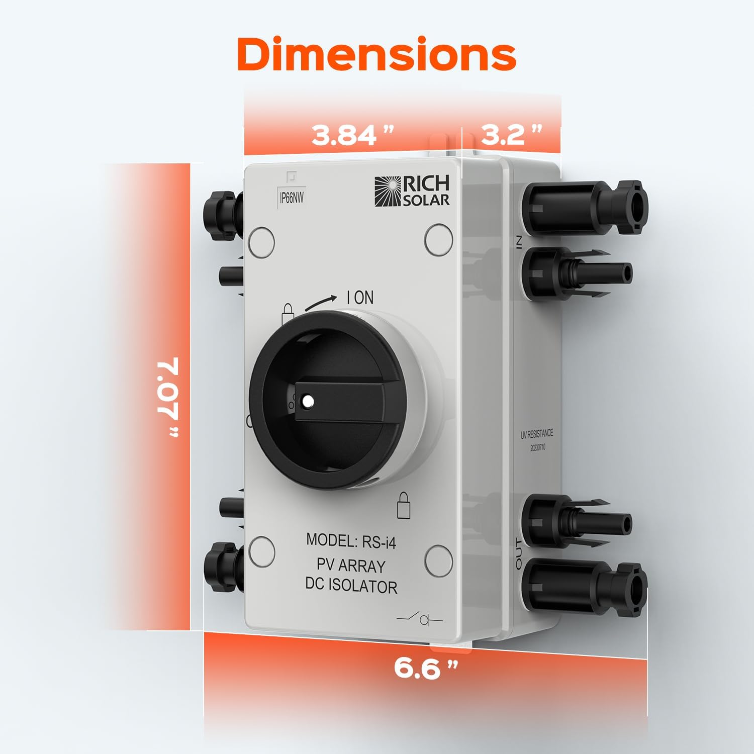 Rich Solar Solar PV DC Quick Disconnect Switch 1500V 55 Amps - Off