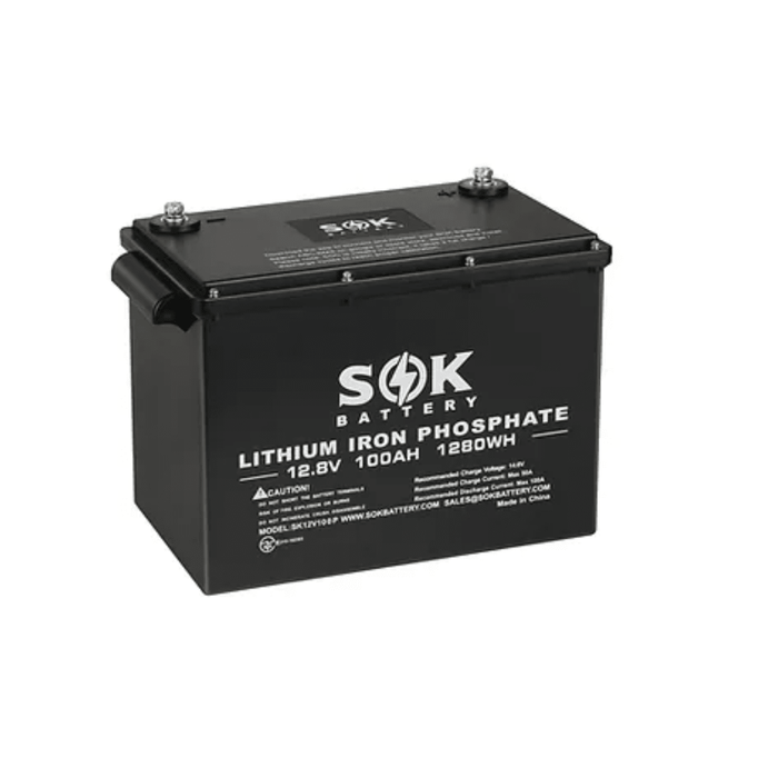 SOK Battery 12V 100Ah LiFePO4 Marine Grade Battery - Off Grid Stores