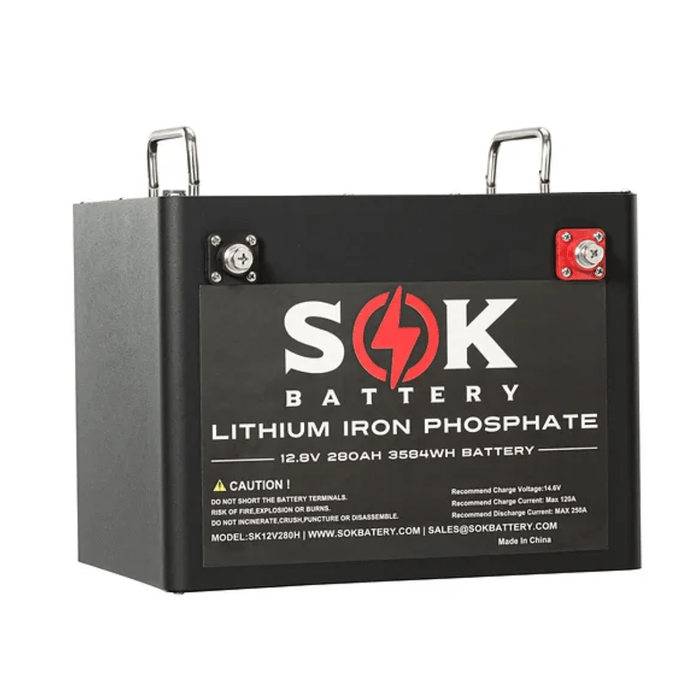 SOK Battery 12V 280Ah LiFePO4 Battery With Built - in Heater And Bluetooth - Off Grid Stores