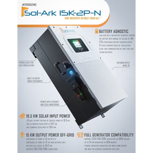 Sol - Ark 15kW Hybrid Inverter With EMP Hardening Kit - Off Grid Stores