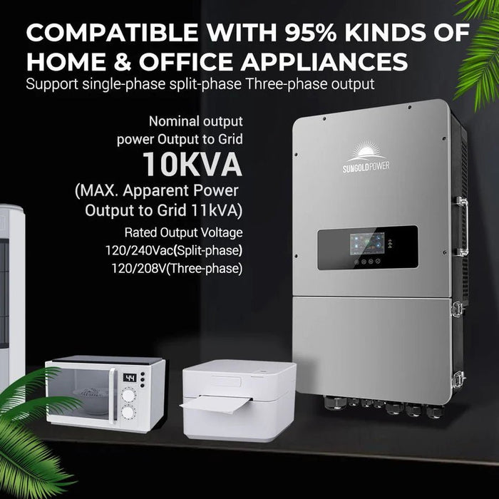 SunGoldPower 10KW 48V Split Phase Hybrid Inverter - Off Grid Stores