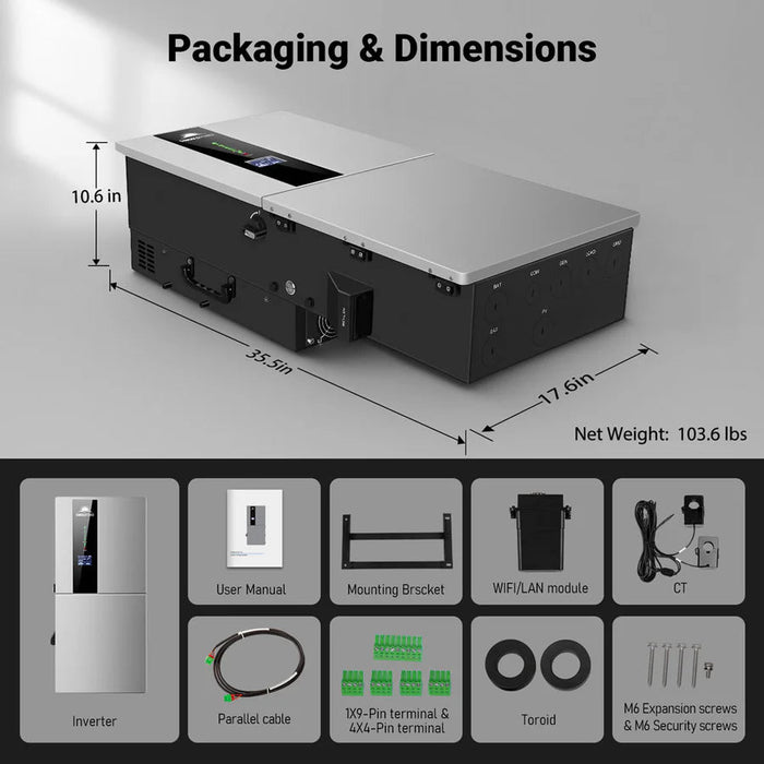 SunGoldPower 11.4kW 48V Split Phase Hybrid Solar Inverter - Off Grid Stores