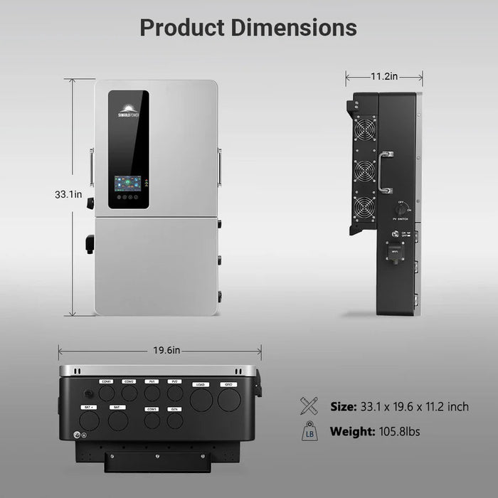 SunGoldPower 12KW 48V All - In - One Hybrid Inverter - Off Grid Stores