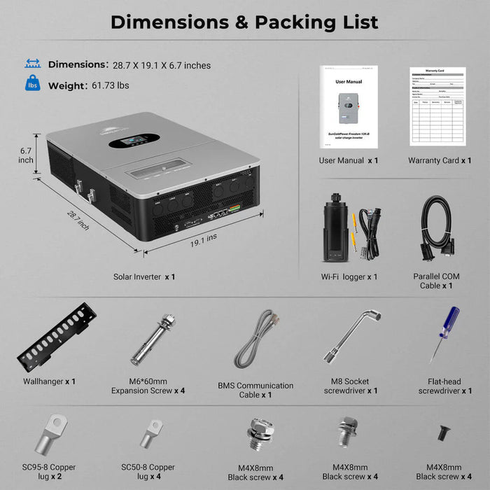 SunGoldPower 12KW 48V All in One Off Grid Solar Inverter - Off Grid Stores