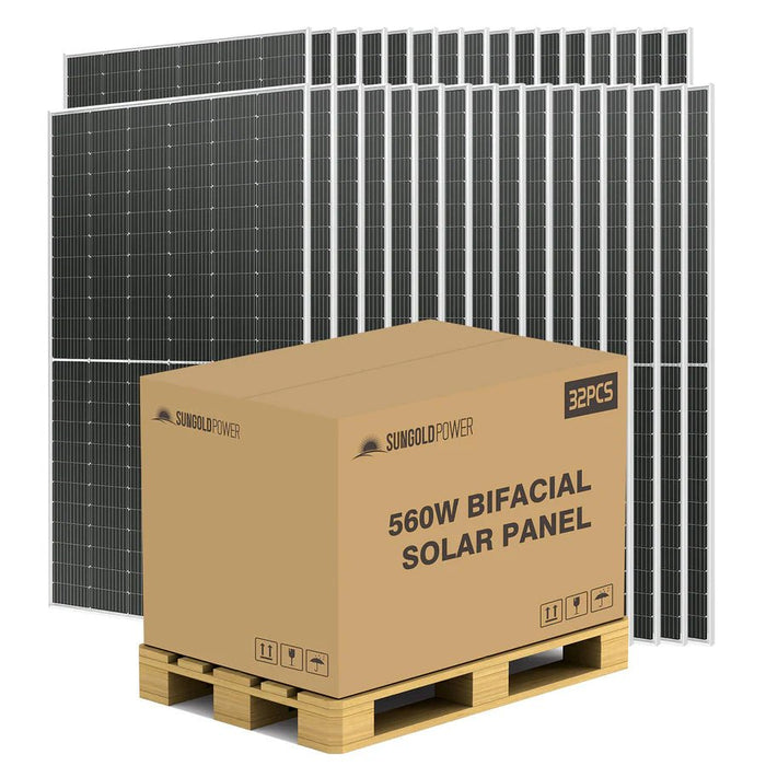 SunGoldPower 560W Bifacial PERC Monocrystalline Solar Panel - Off Grid Stores