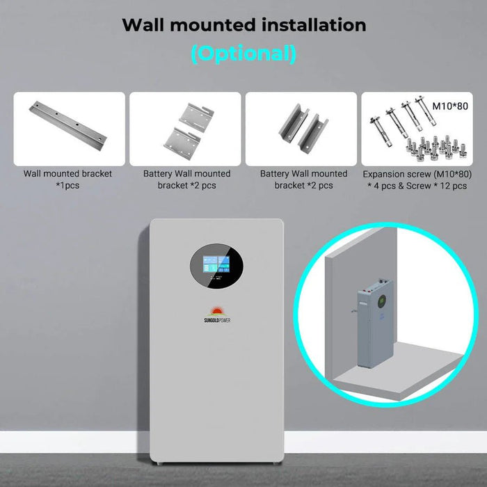 SunGoldPower Powerwall X 51.2V 200AH LiFePO4 Lithium Battery - Off Grid Stores