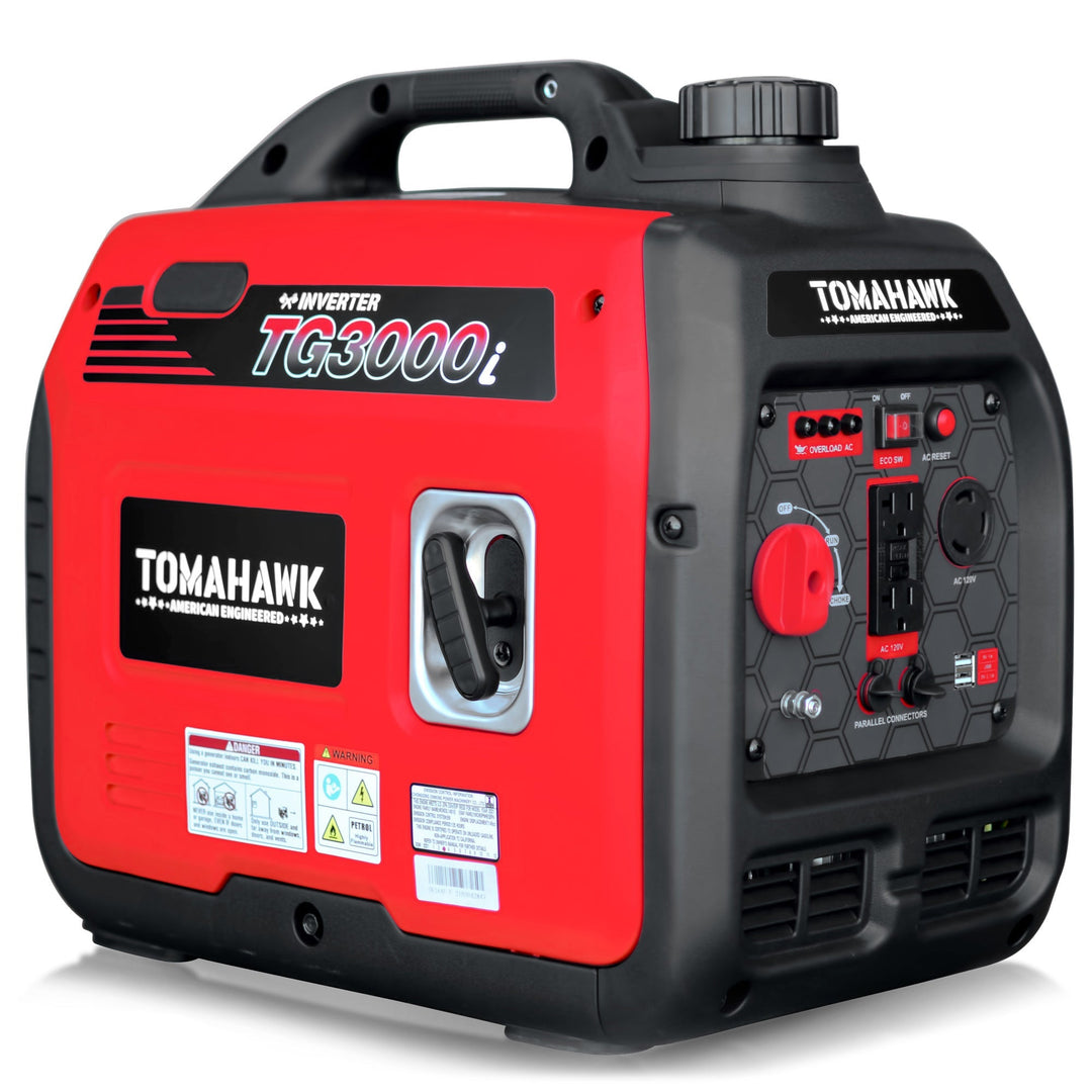 Tomahawk Power 3000 Watt Inverter Generator Super Quiet Portable Gas Power  Professional Use