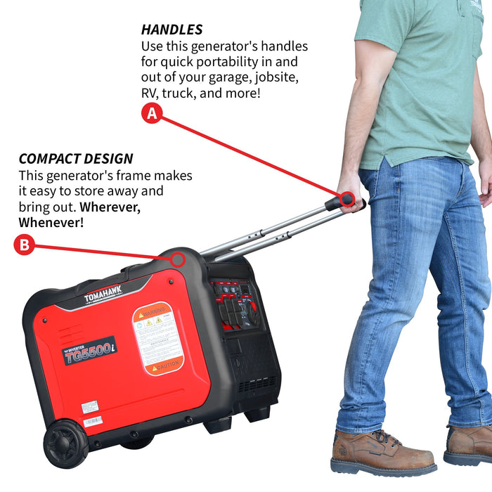 Tomahawk Power 5500 Watt Inverter Generator Super Quiet Portable Gas Power Professional Use - Off Grid Stores