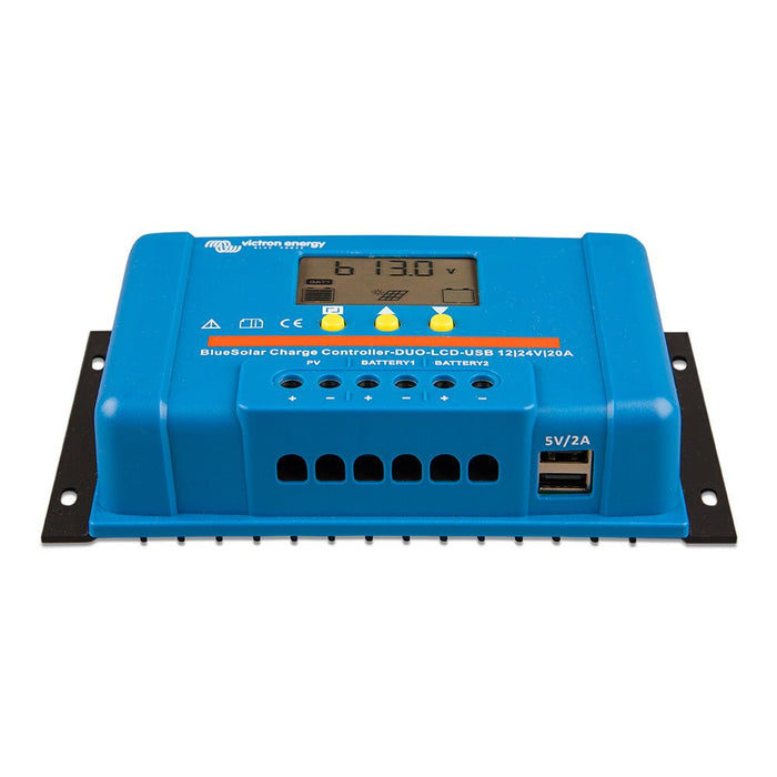 Victron BlueSolar PWM Charge Controller (DUO) LCD &amp; USB Charge Control - 12/24VDC - 20A - Off Grid Stores