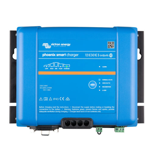 Victron Phoenix Smart IP43 Charger 12/30 (3) 120 - 240VAC Requires 5 - 15P Mains Cord - Off Grid Stores