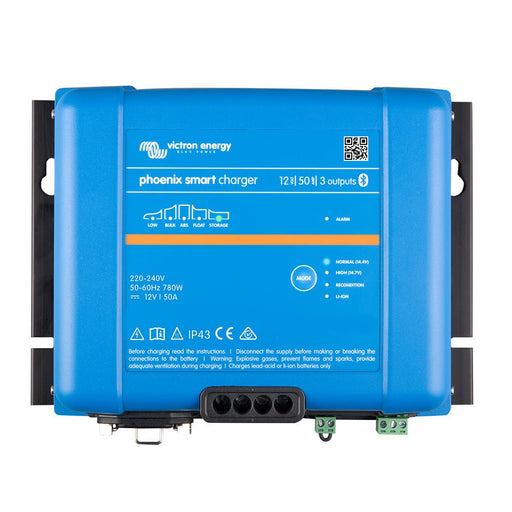 Victron Phoenix Smart IP43 Charger 12/50 (3) 120 - 240VAC Requires 5 - 15P Mains Cord - Off Grid Stores