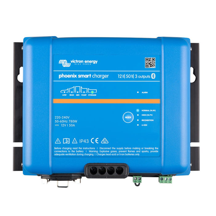 Victron Phoenix Smart IP43 Charger 12/50 (3) 120 - 240VAC Requires 5 - 15P Mains Cord - Off Grid Stores
