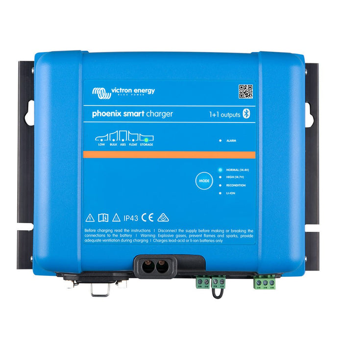 Victron Phoenix Smart IP43 Charger 24/16 (1+1) 120 - 240VAC Requires 5 - 15P Mains Cord - Off Grid Stores