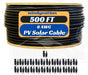 WindyNation 500 Foot Spool 8 Gauge 8 AWG Black Pure Copper Solar Panel Extension Cable Wire - Off Grid Stores