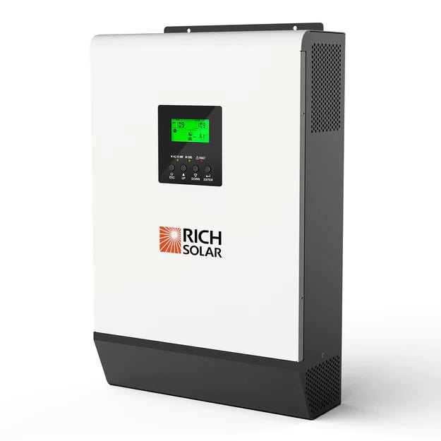 Rich Solar Hybrid Off-Grid Inverter | 2400W 24V 120A Output + 2.4kW Solar Input | 80A MPPT Charge Controller (Grid Feedback Optional) - Off Grid Stores