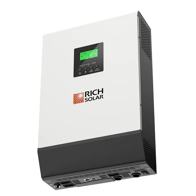 Rich Solar Hybrid Off-Grid Inverter | 2400W 24V 120A Output + 2.4kW Solar Input | 80A MPPT Charge Controller (Grid Feedback Optional) - Off Grid Stores