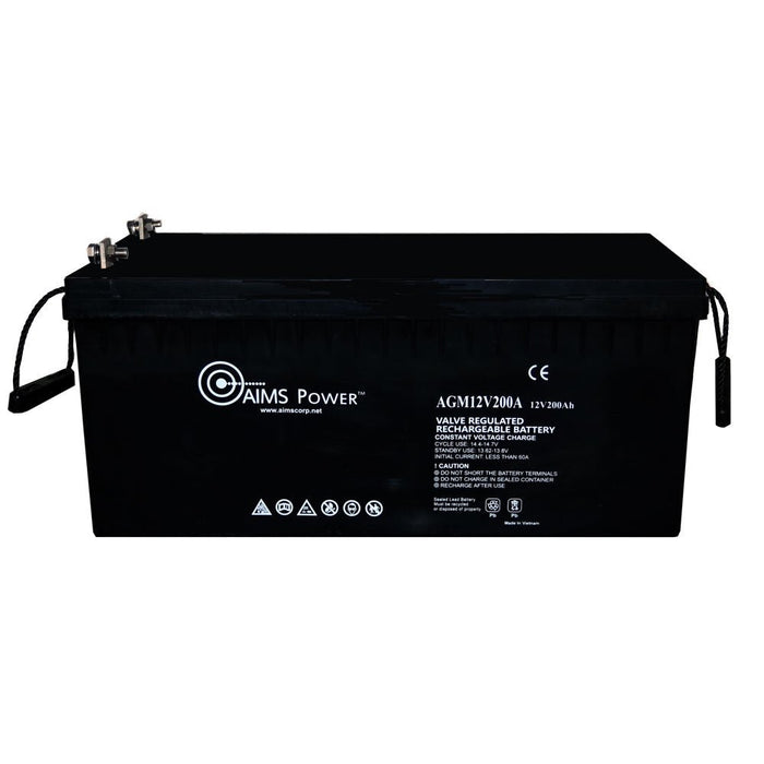 Aims Power AGM 12V 200Ah Deep Cycle Battery Heavy Duty - Off Grid Stores