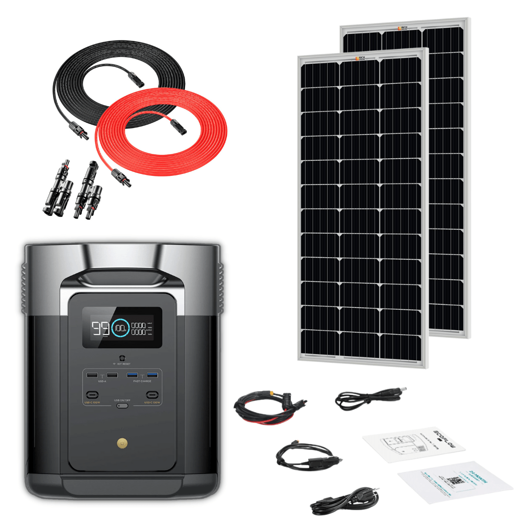 EcoFlow DELTA Max 2016Wh 2400W Solar Generator + 100W Rigid ...