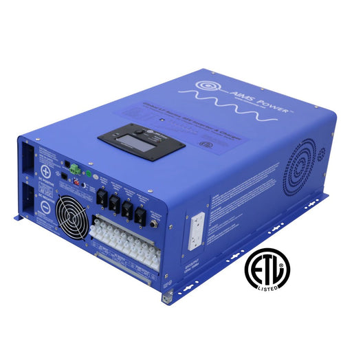 Aims Power 8000 Watt Pure Sine Inverter Charger 48 Vdc / 240Vac Input & 120/240Vac Split Phase Output ETL Listed to UL 1741 - Off Grid Stores