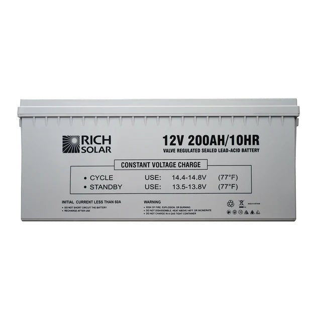Rich Solar 12V 200Ah Deep Cycle AGM Battery - Off Grid Stores