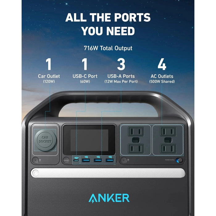 Anker 535 Solar Generator (PowerHouse 512Wh with 100W Solar Panel) - Off Grid Stores