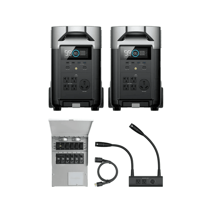 EcoFlow DELTA Pro*2 + Double Voltage Hub + Transfer Switch 306A - Off Grid Stores