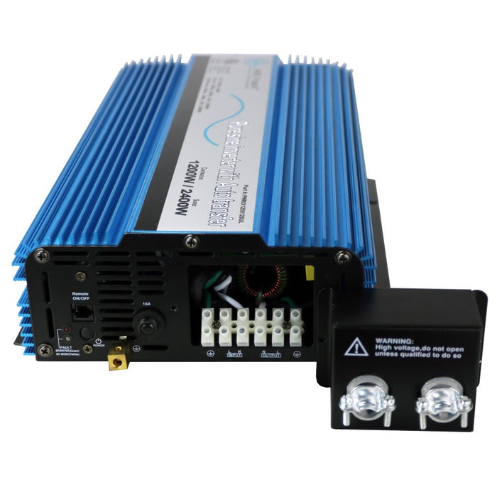 Aims Power 1200W Pure Sine Inverter with Transfer Switch - ETL Listed Conforms to UL458 Standards Hardwire Only - Off Grid Stores