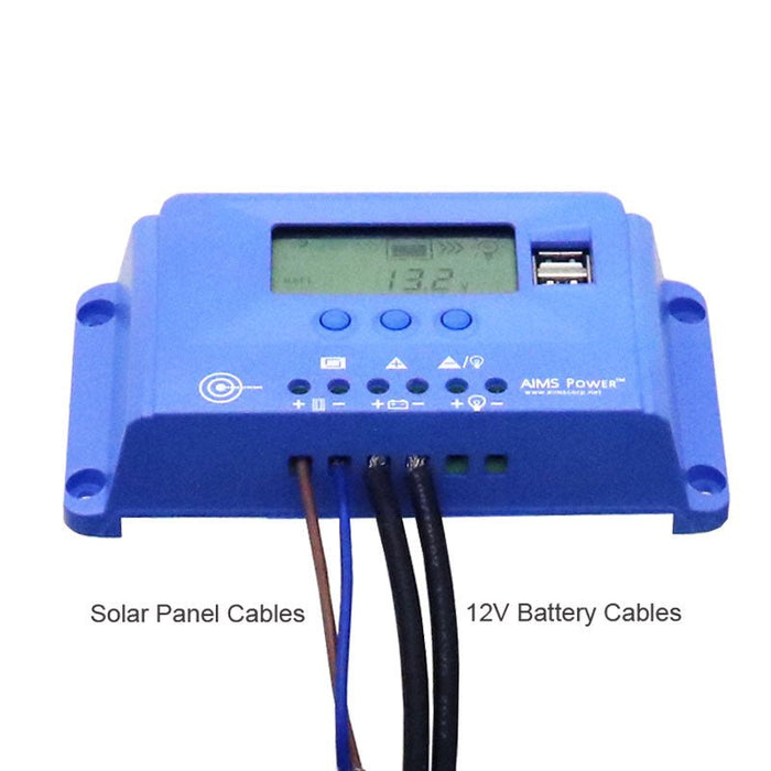 Aims Power 10 AMP Solar Charge Controller PWM 12/24 VDC ETL Listed to UL 1741 / CSA 22.2 - Off Grid Stores