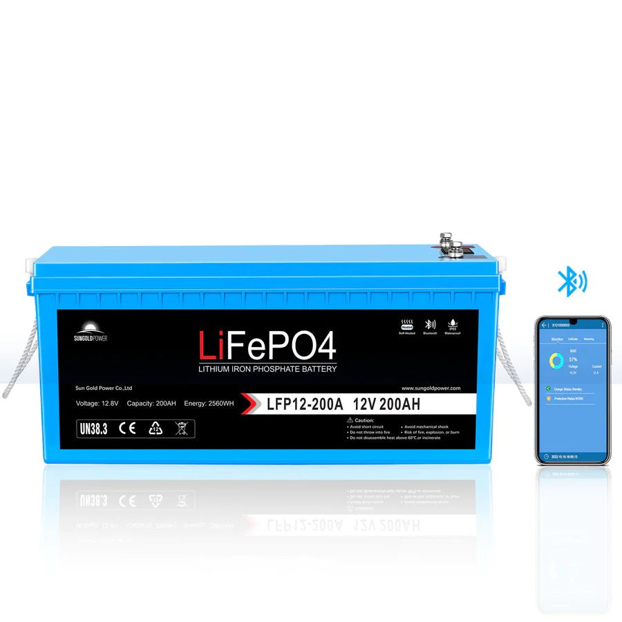 SunGoldPower 12V 200AH LIFEPO4 Deep Cycle Lithium Battery