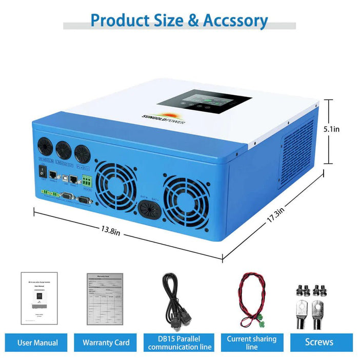 Charge Inverter SunGoldPower 5000W 48V Solar Charger Inverter - Off Grid Stores